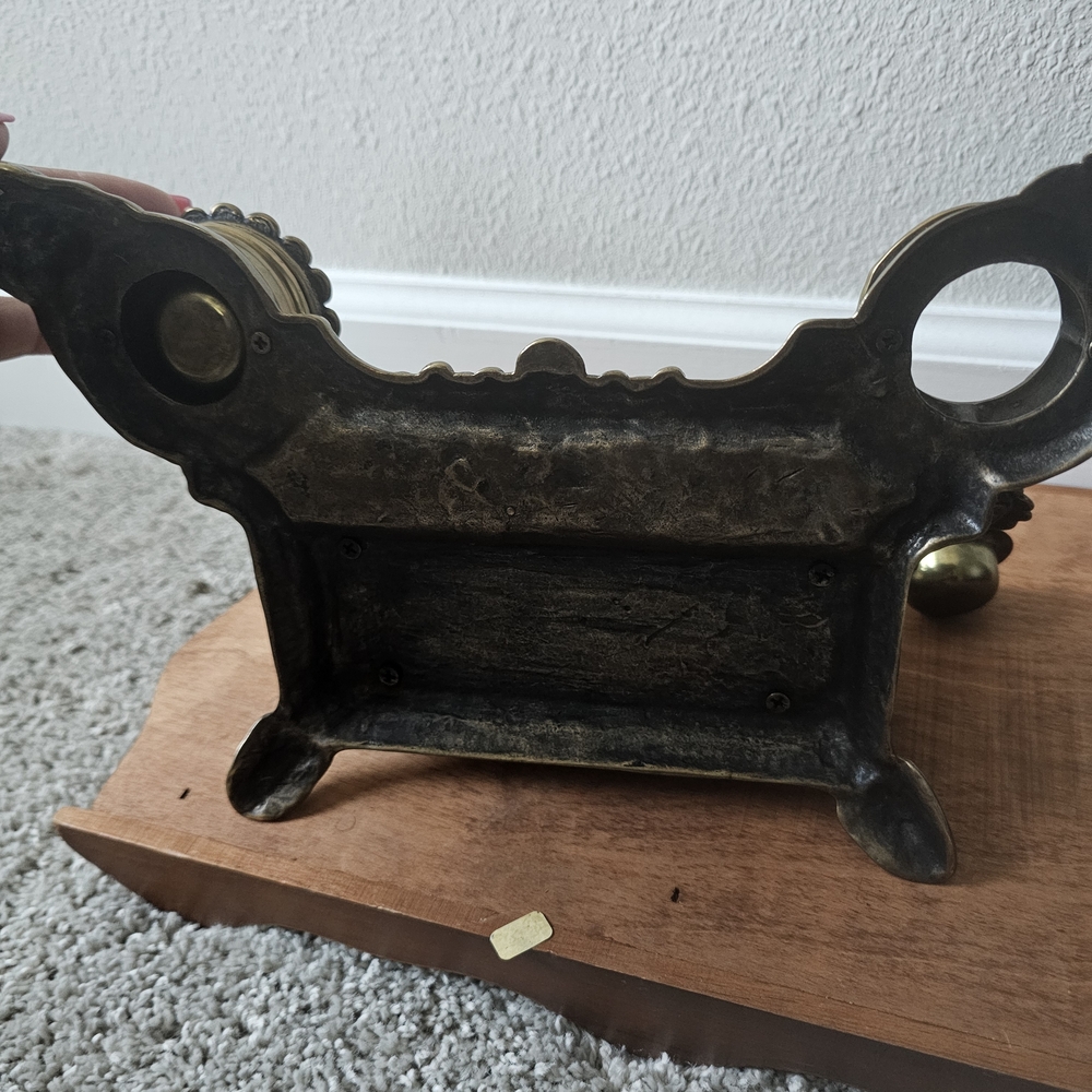 Ornate Brass Inkwell Set - Picture 7 of 7